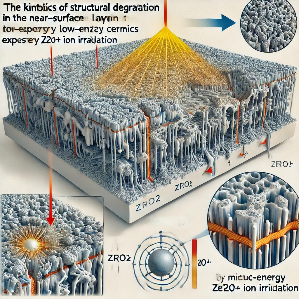 кинетики структурной деградации приповерхностного слоя ZrO2 керамик, подвергнутых низкоэнергетическому облучению ионами He2+
